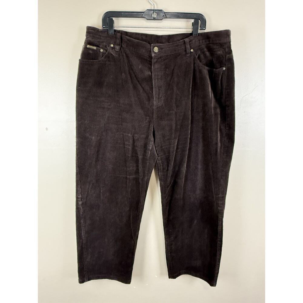 Lauren Jeans Co RALPH LAUREN Women’s Corduroy Pants Straight Leg Size 16W Brown